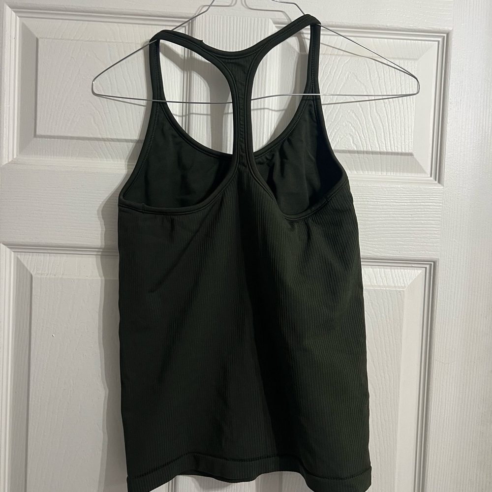 Athleta Dark Green Racerback Tank Top